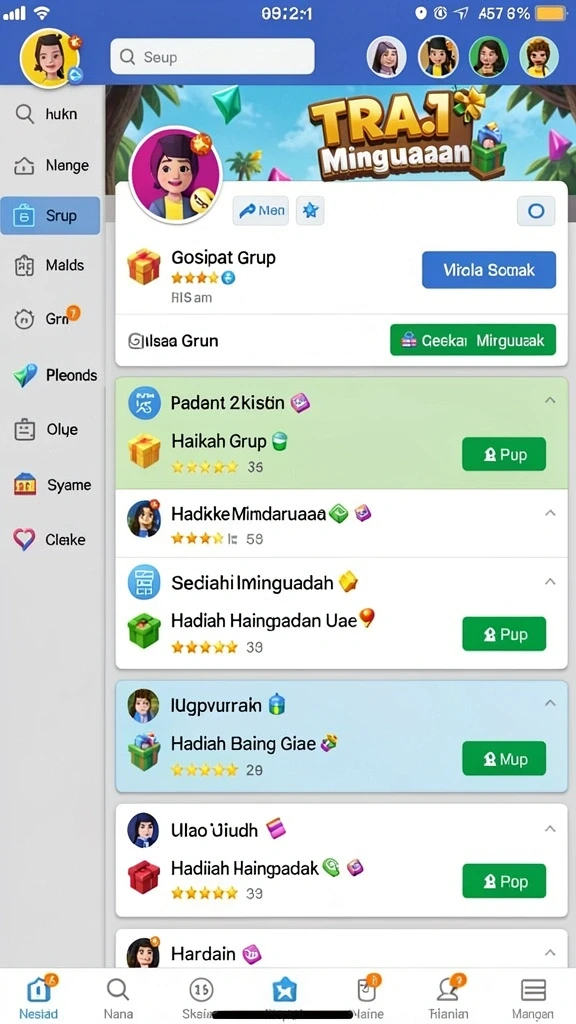 maktoto - Screenshot menampilkan berbagai pilihan permainan yang tersedia.